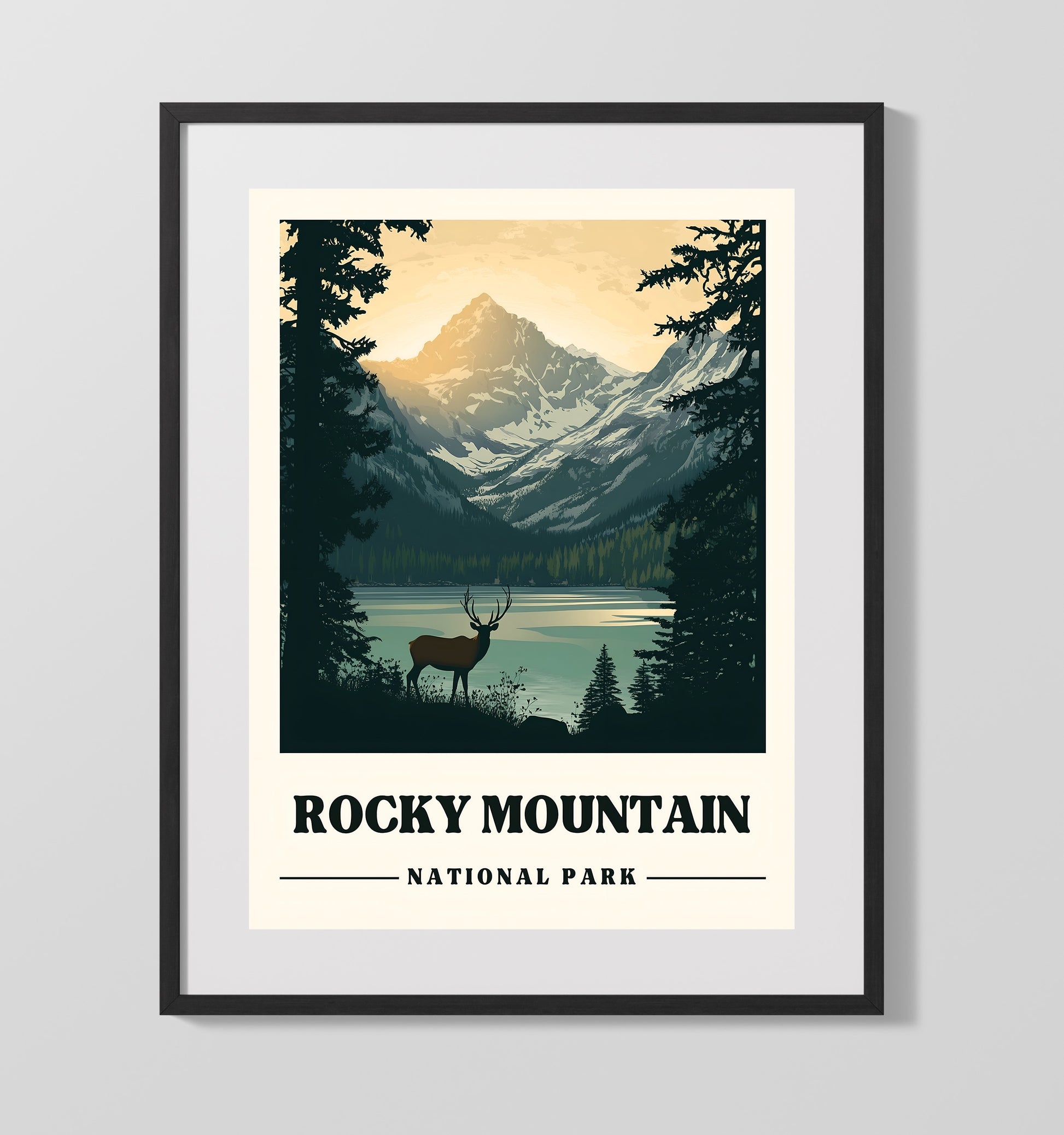 Rocky Mountain Dream Lake Version 2 National Parks Wall Art - 16x20 Gallery Frame