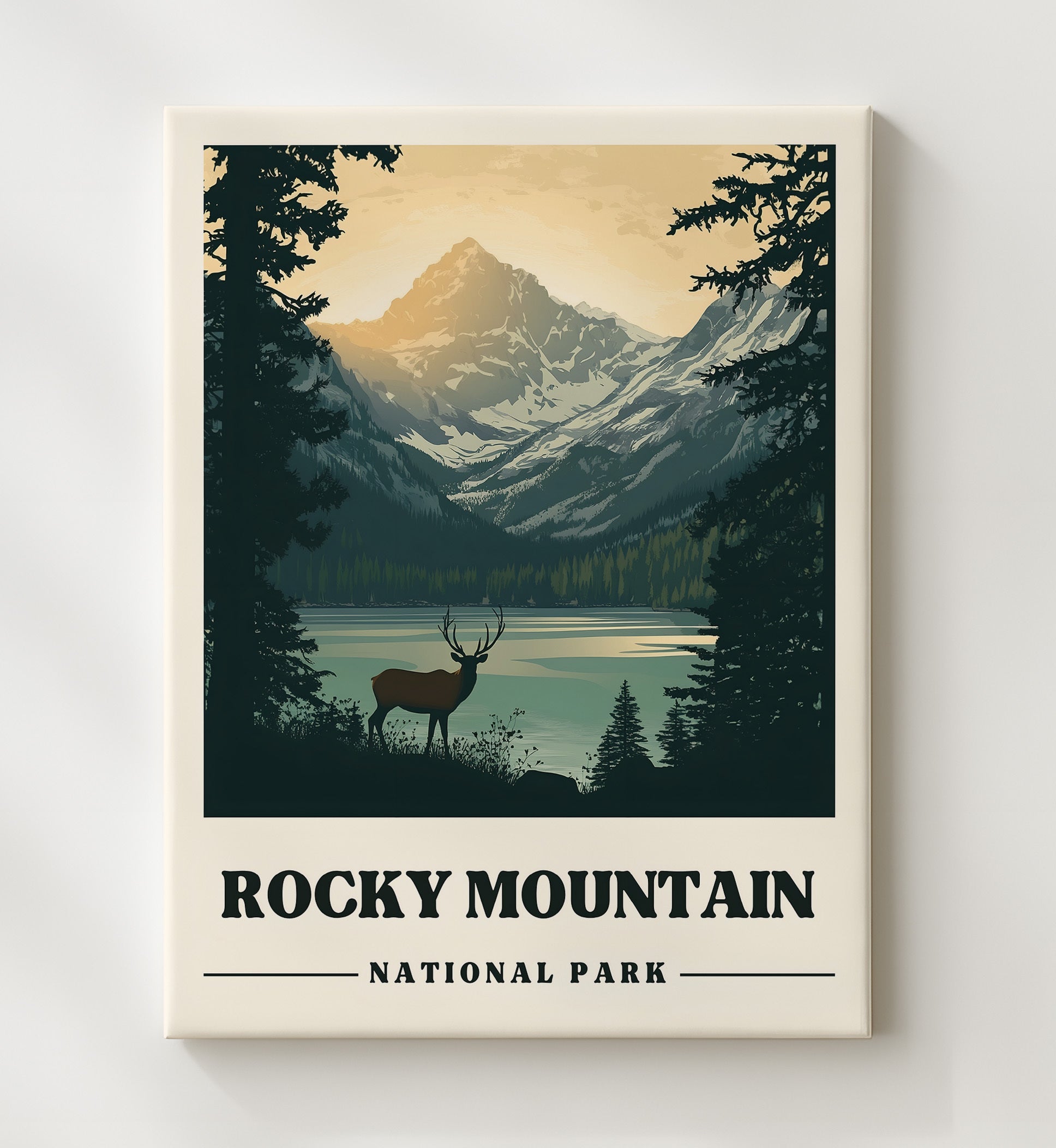Rocky Mountain Dream Lake Version 2 National Parks Wall Art - 20x24 Canvas
