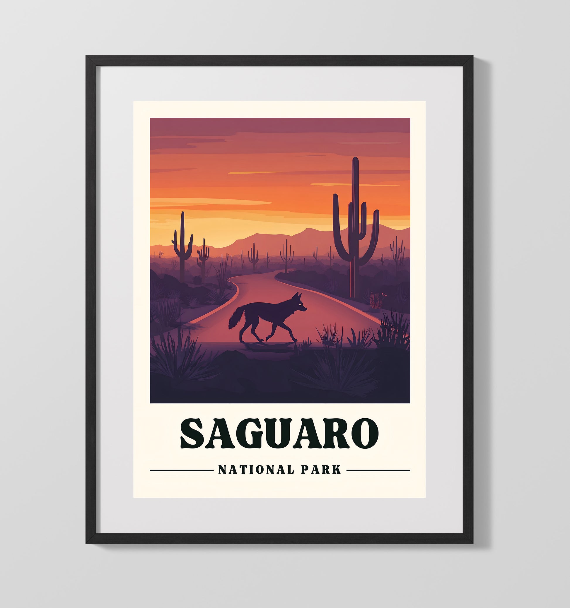 Saguaro Catus Forest Drive National Parks Wall Art - 16x20 Gallery Frame
