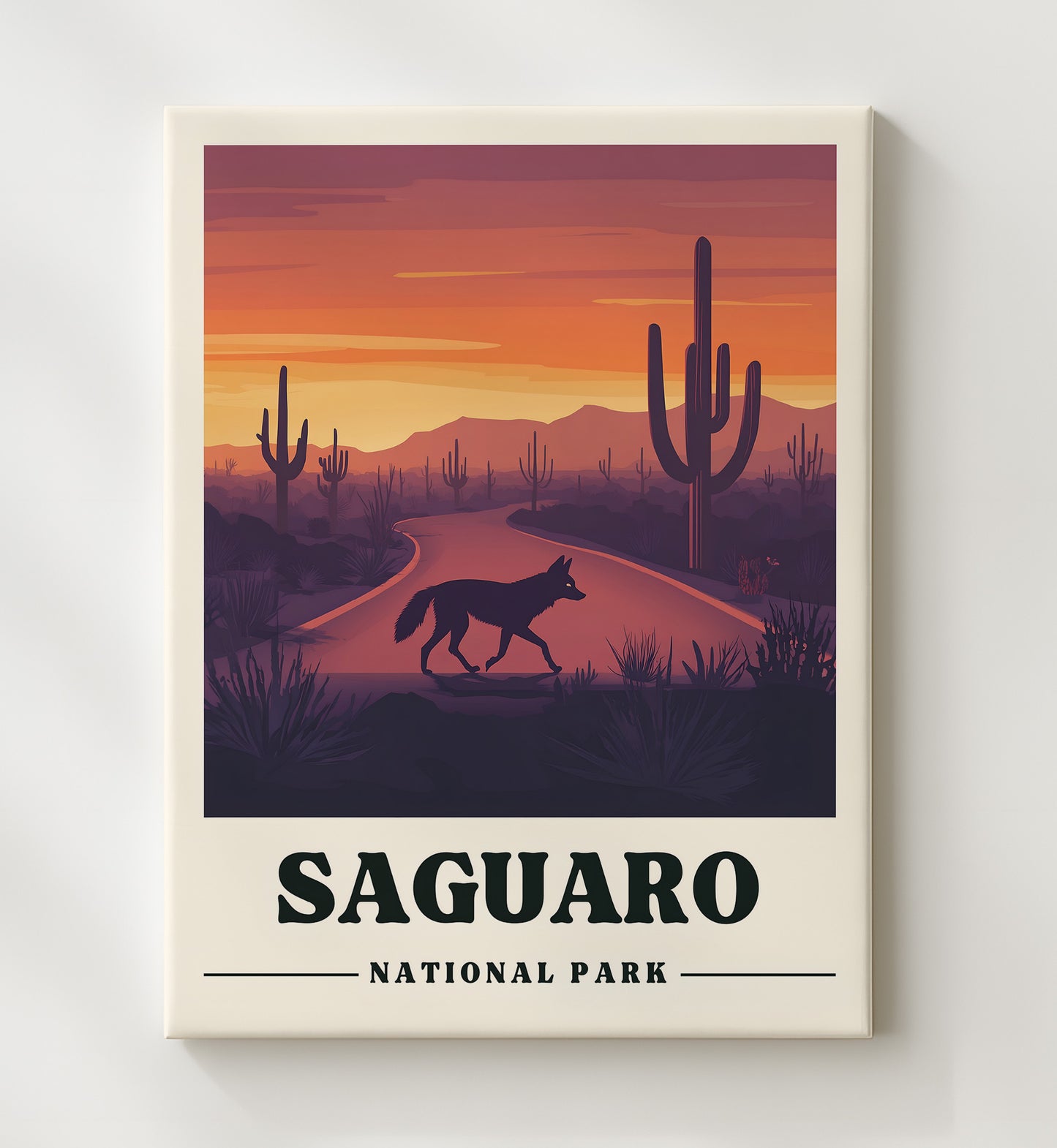 Saguaro Catus Forest Drive National Parks Wall Art - 20x24 Canvas