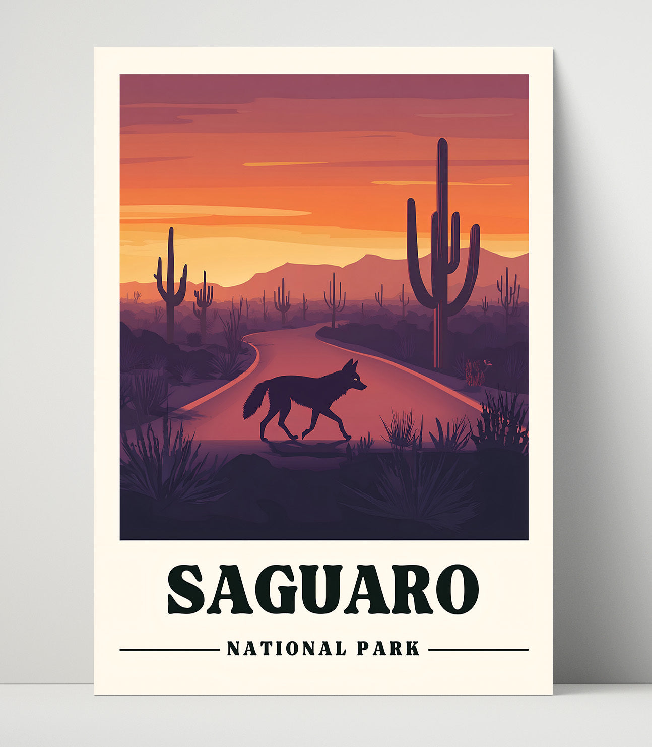 Saguaro Catus Forest Drive National Parks Wall Art - 16x20 Unframed Print