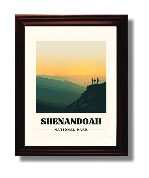 Shenandaoh Hawksbill Mountain Version 2 National Parks Wall Art - 8x10 Beveled Frame