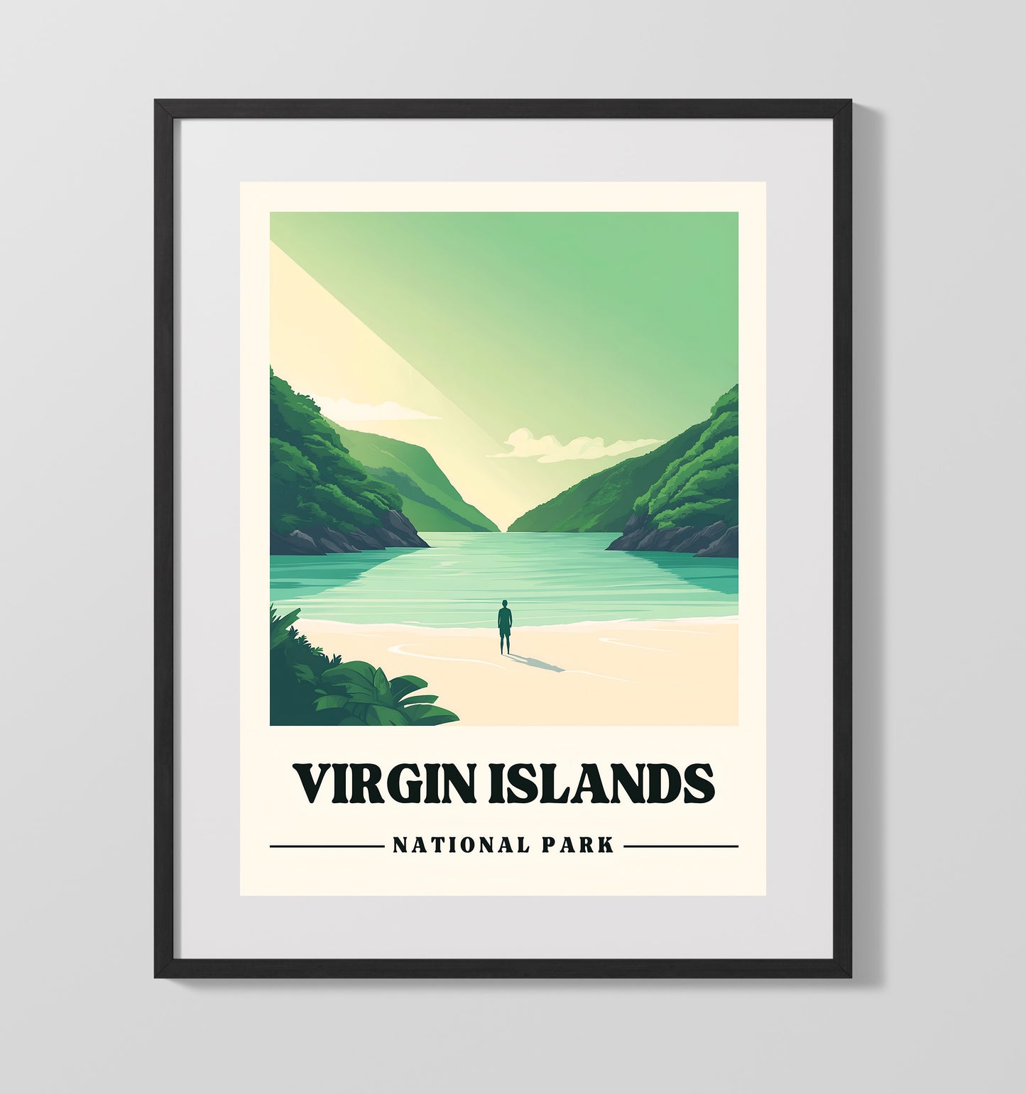 Virgin Islands Trunk Bay National Parks Wall Art - 16x20 Gallery Frame