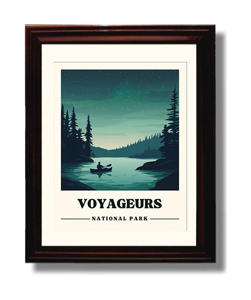 Voyageurs Kabetogama Lake National Parks Wall Art - 8x10 Beveled Frame