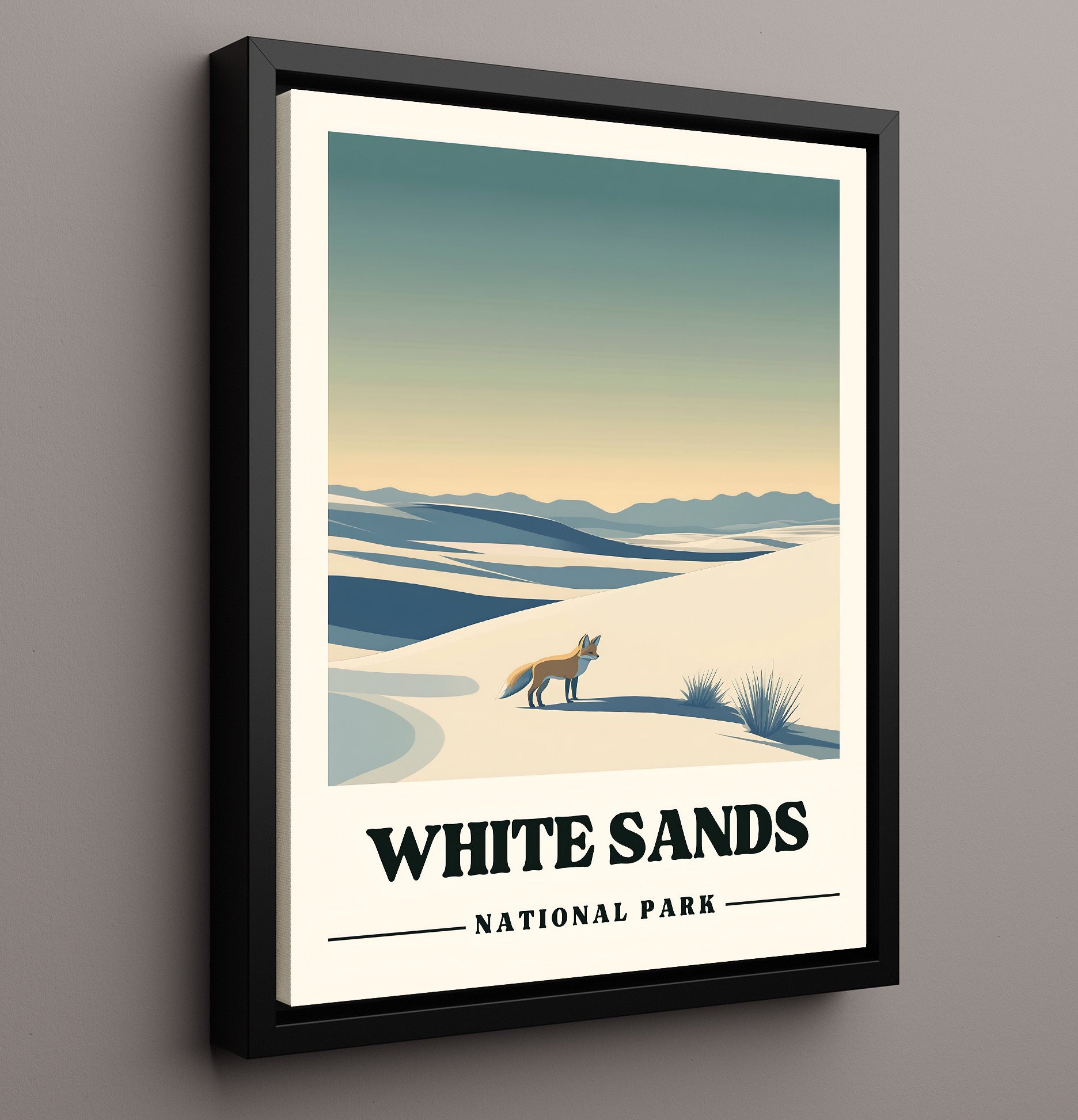 White Sands Alkali Flat Trail National Parks Wall Art - 16x20 Framed Canvas
