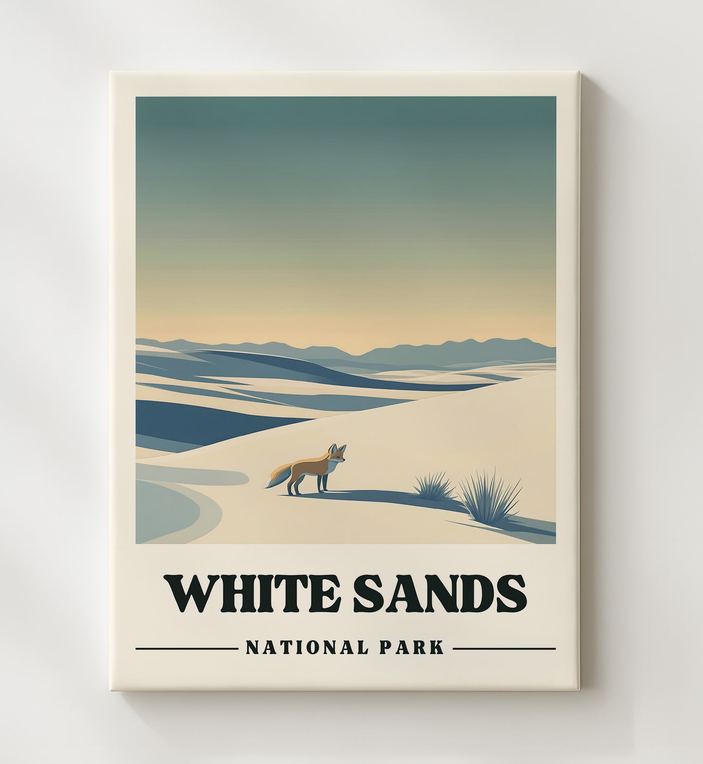 White Sands Alkali Flat Trail National Parks Wall Art - 20x24 Canvas