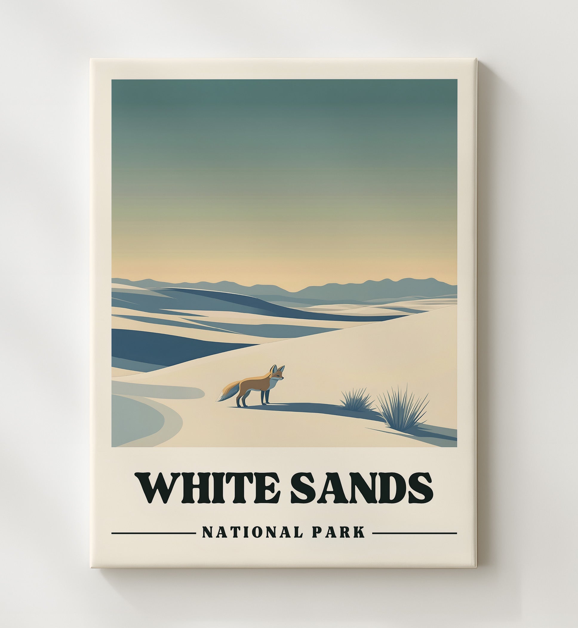 White Sands Alkali Flat Trail National Parks Wall Art - 20x24 Canvas