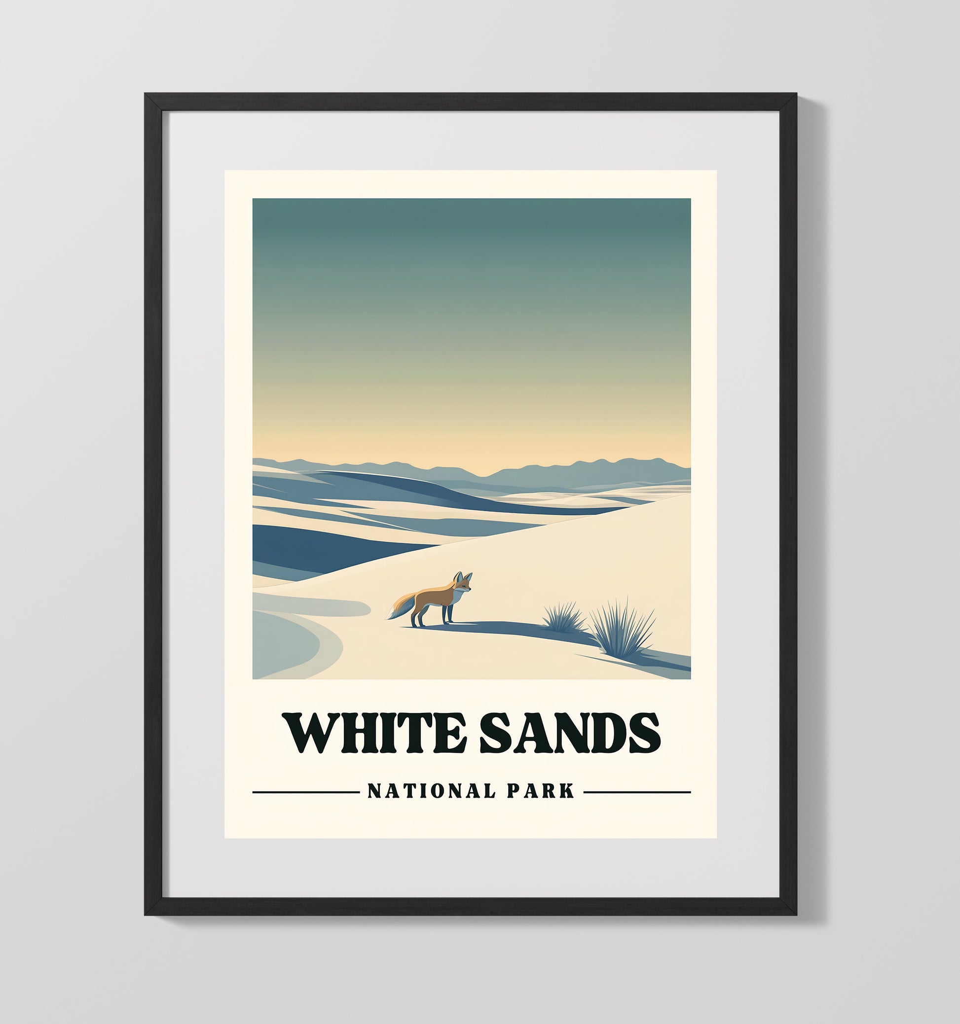 White Sands Alkali Flat Trail National Parks Wall Art - 16x20 Gallery Frame