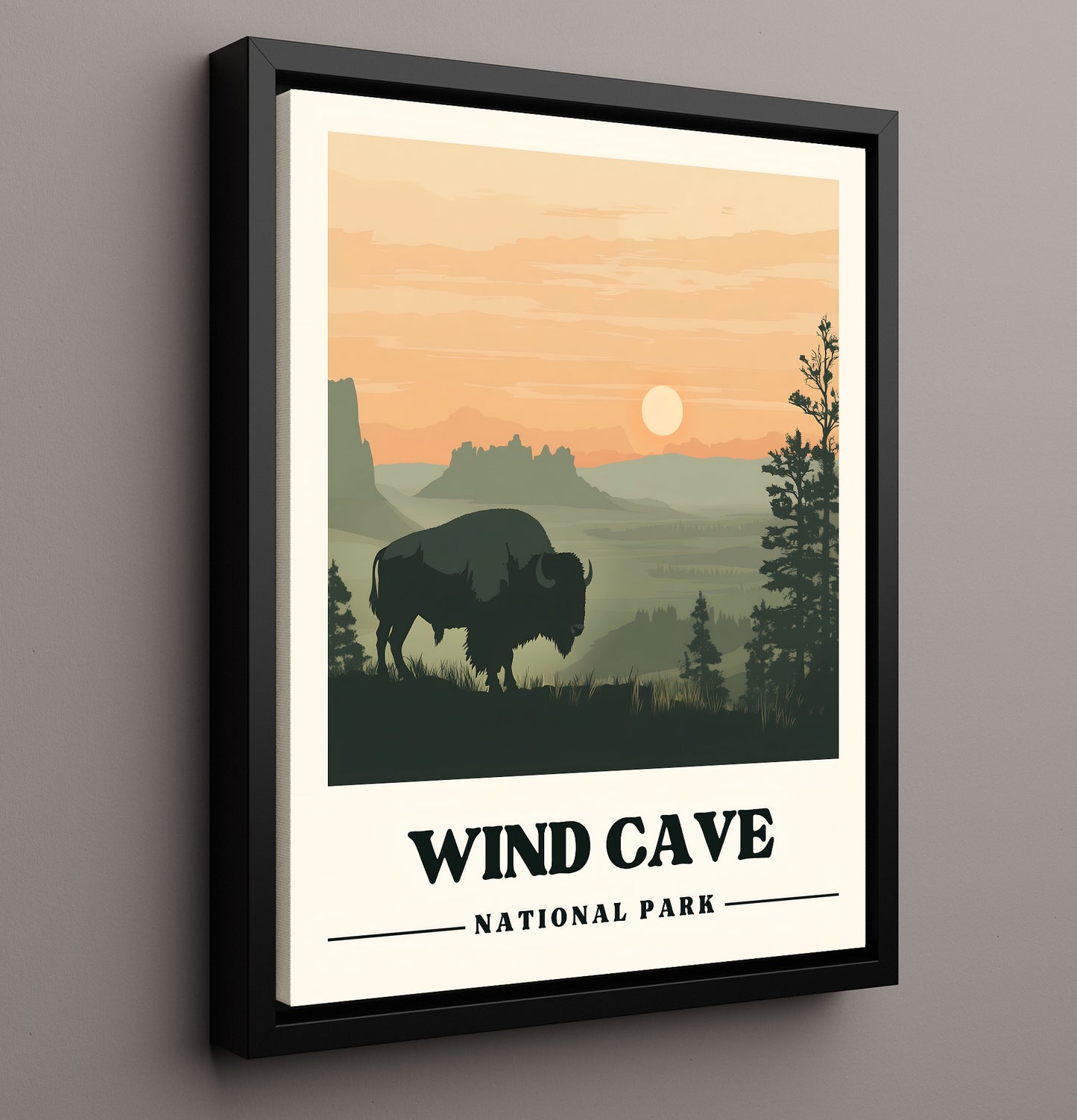 Wind Cave National Parks Wall Art - 16x20 Framed Canvas
