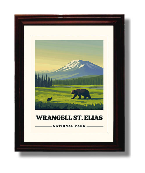 Wrangell St Elias National Parks Wall Art - 8x10 Beveled Frame