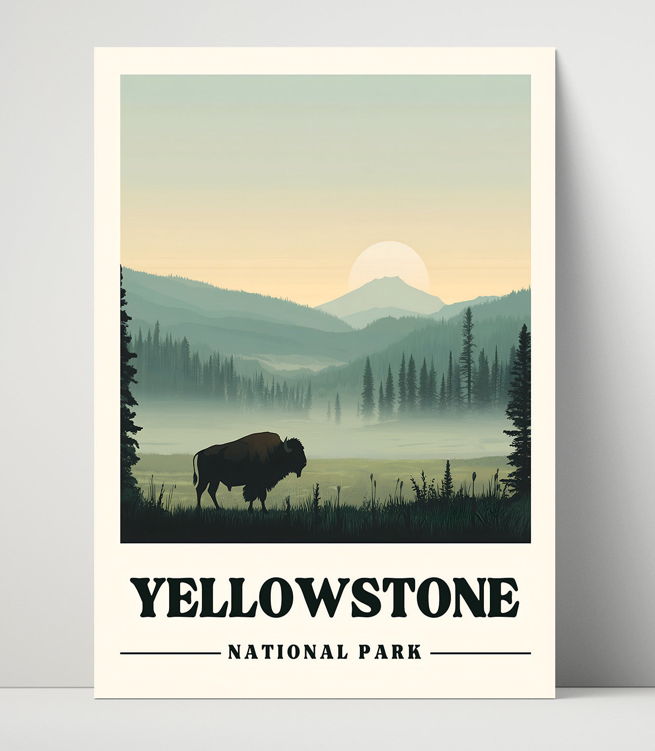 Yellowstone Lamar Valley Version 1 National Parks Wall Art - 16x20 Unframed Print