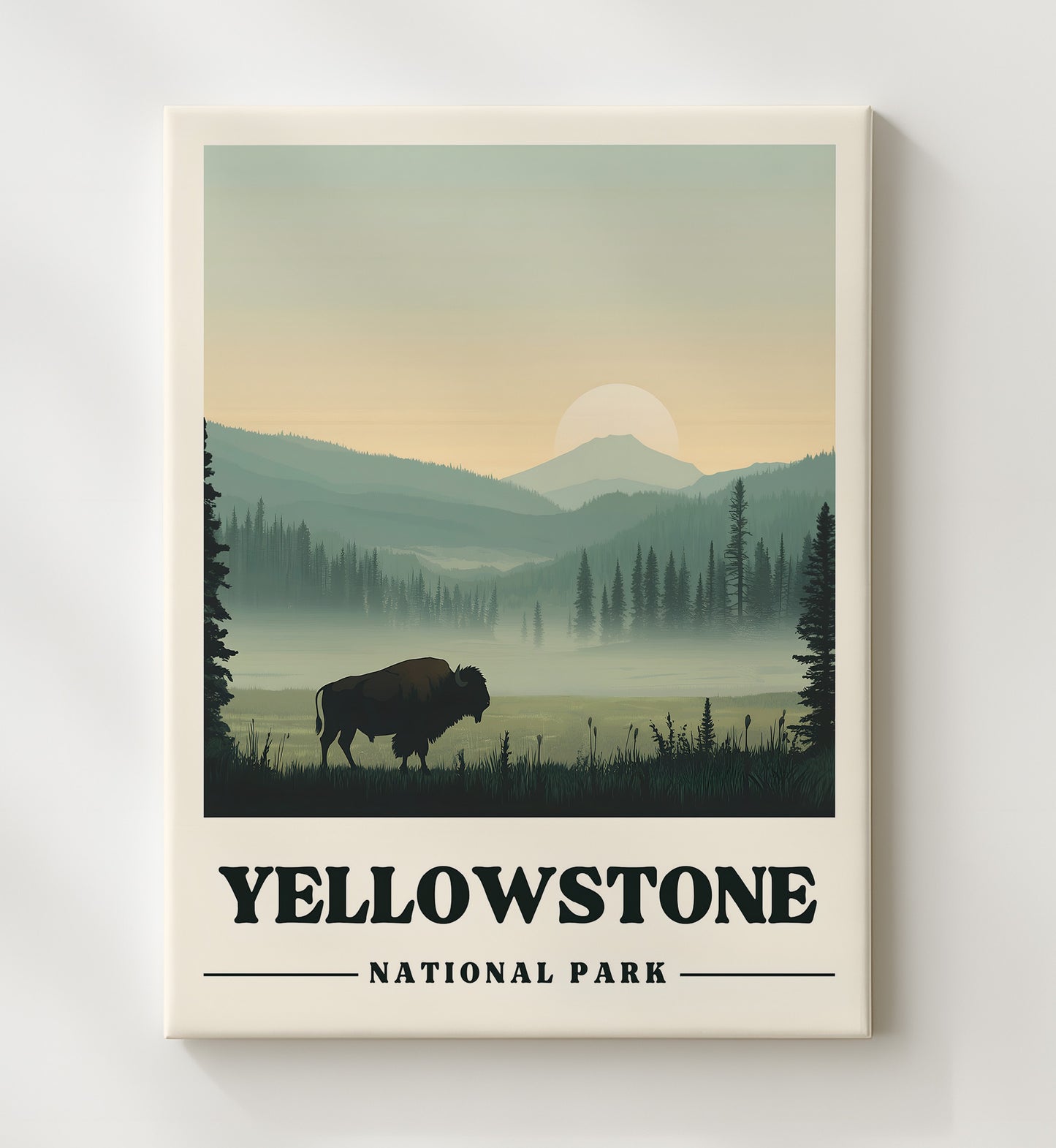 Yellowstone Lamar Valley Version 1 National Parks Wall Art - 20x24 Canvas