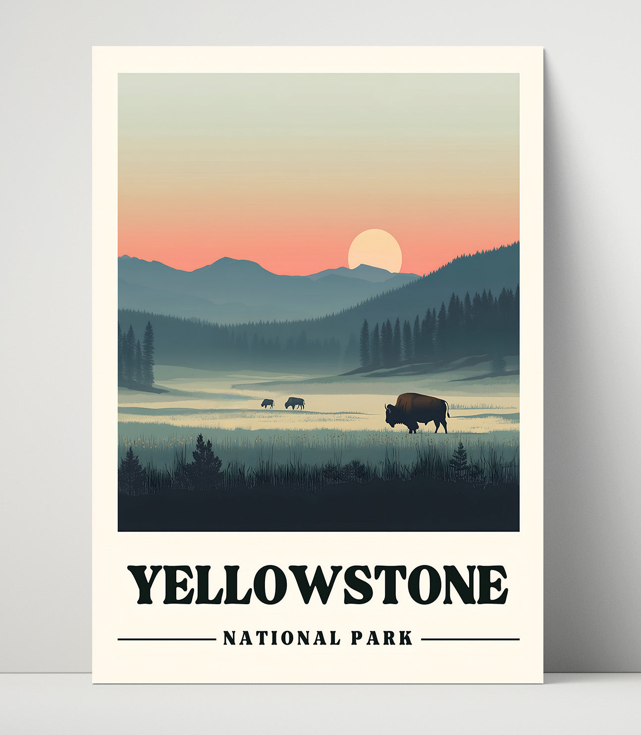 Yellowstone Lamar Valley Version 2 National Parks Wall Art - 16x20 Unframed Print