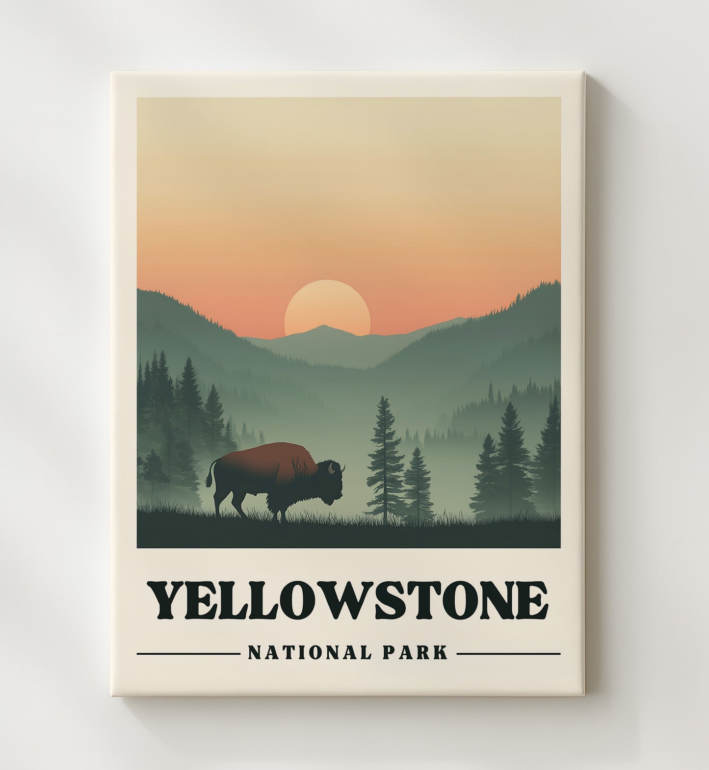 Yellowstone Lamar Valley Version 3 National Parks Wall Art - 20x24 Canvas