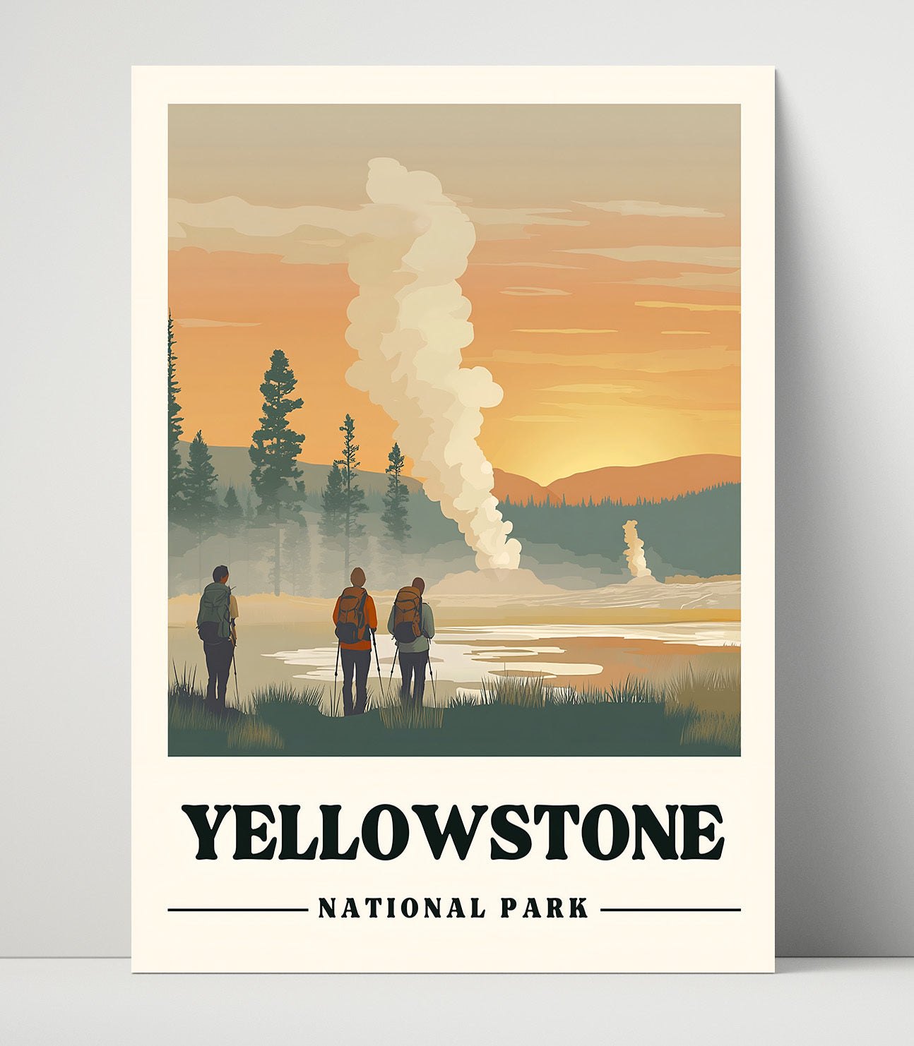 Yellowstone Old Faithful National Parks Wall Art - 16x20 Unframed Print