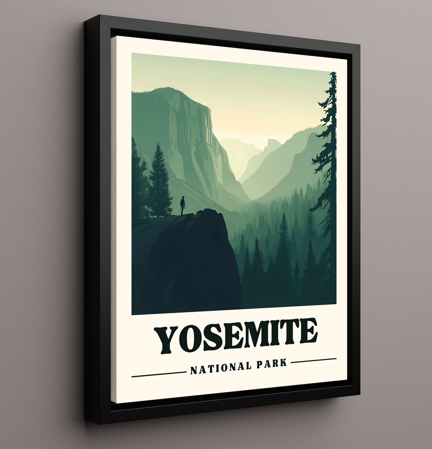 Yosemite Glacier Point National Parks Wall Art - 16x20 Framed Canvas