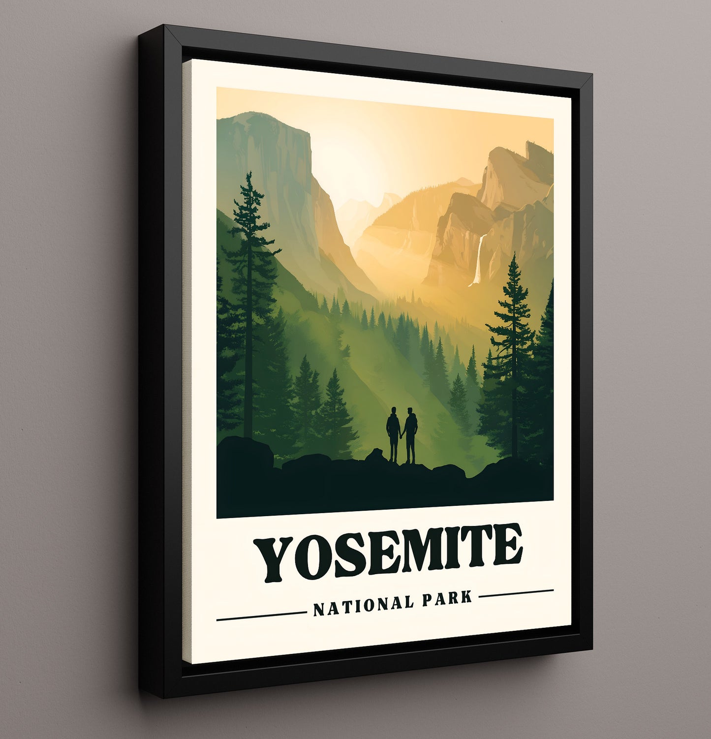 Yosemite Tunnel View Version 1 National Parks Wall Art - 16x20 Framed Canvas