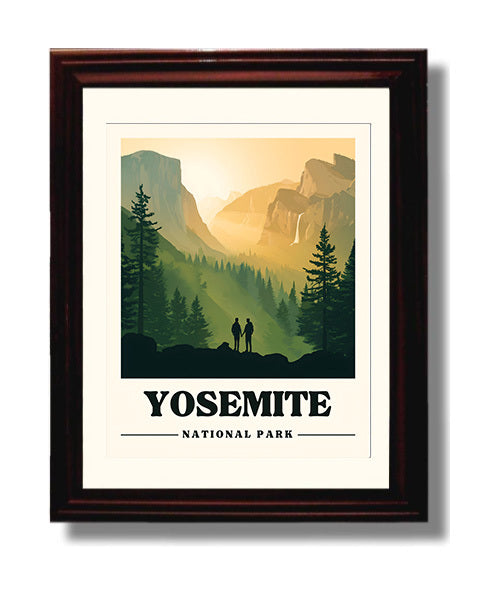 Yosemite Tunnel View Version 1 National Parks Wall Art - 8x10 Beveled Frame