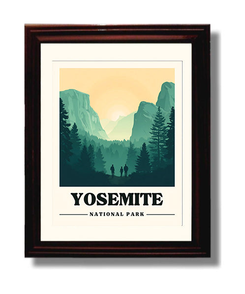 Yosemite Tunnel View Version 2 National Parks Wall Art - 8x10 Beveled Frame