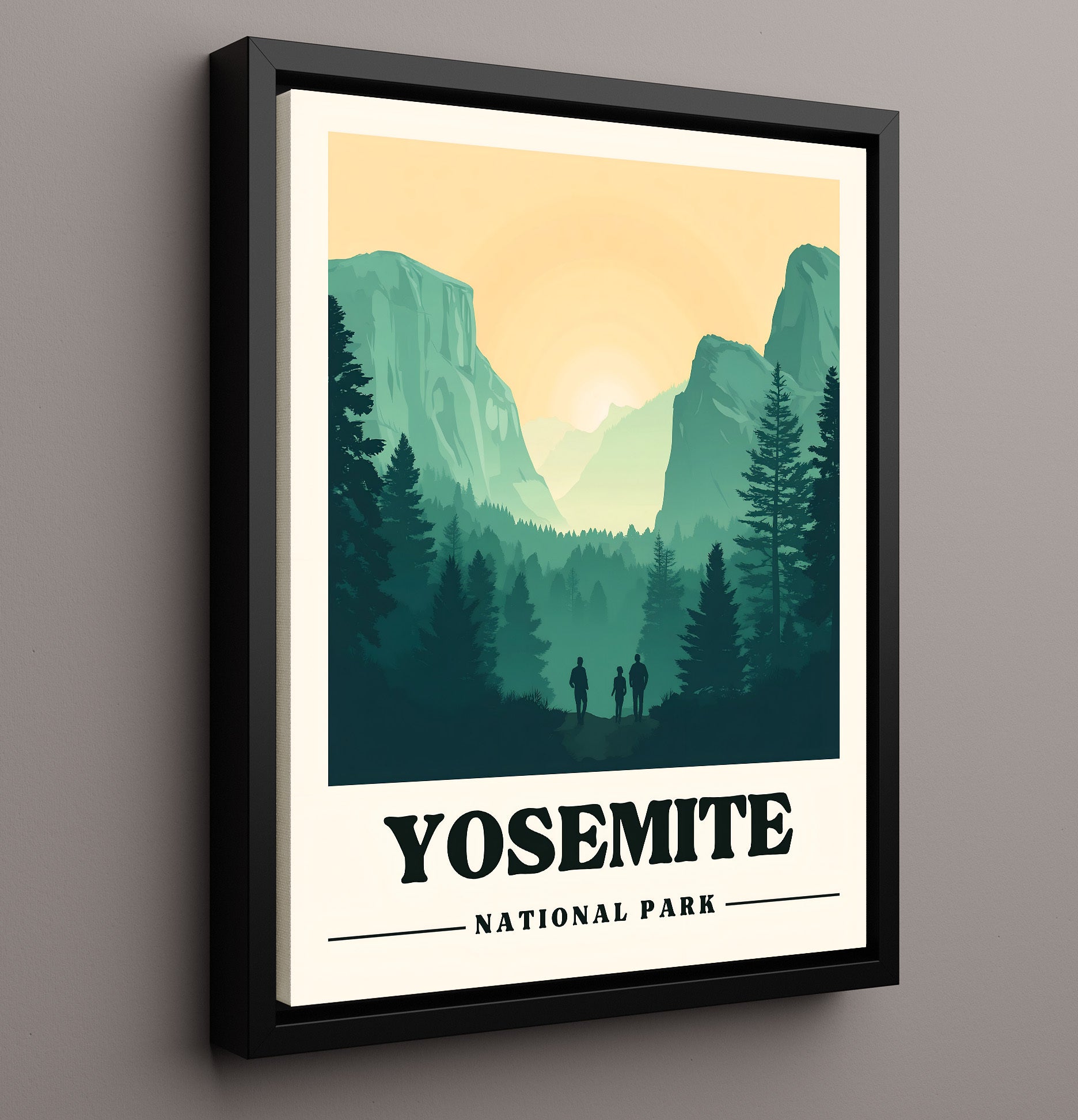 Yosemite Tunnel View Version 2 National Parks Wall Art - 16x20 Framed Canvas