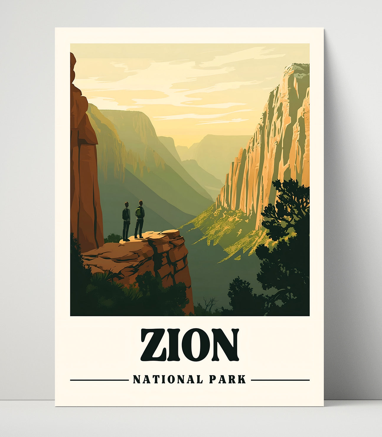 Zion Angels Landing Version 1 National Parks Wall Art - 16x20 Unframed Print