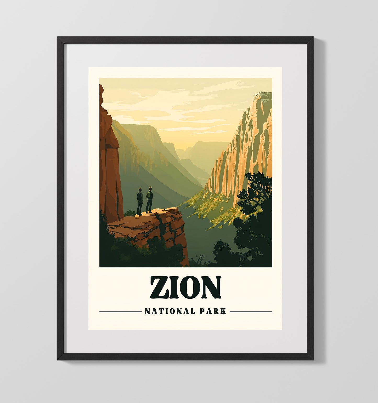 Zion Angels Landing Version 1 National Parks Wall Art - 16x20 Gallery Frame