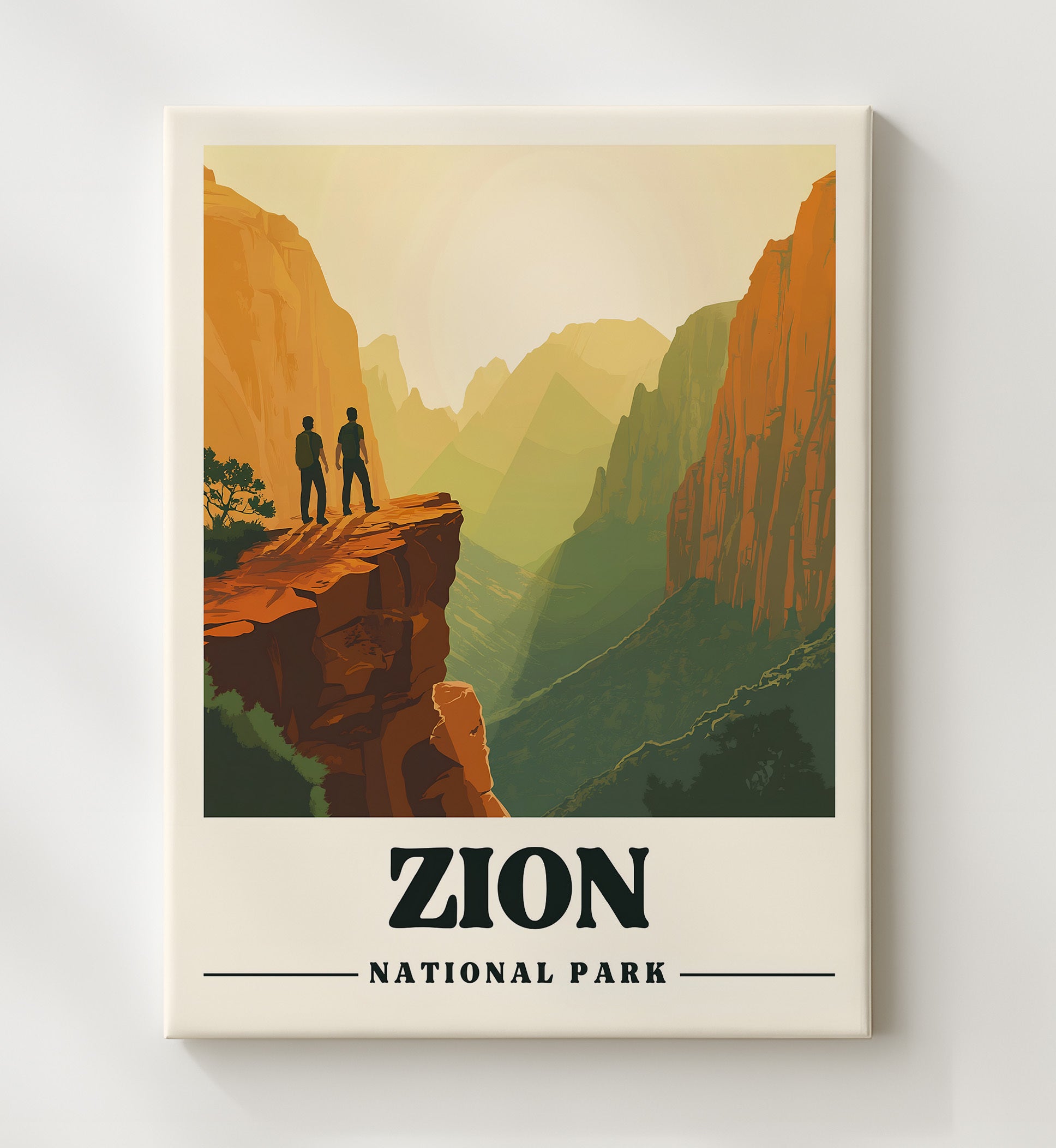Zion Angels Landing Version 2 National Parks Wall Art - 20x24 Canvas