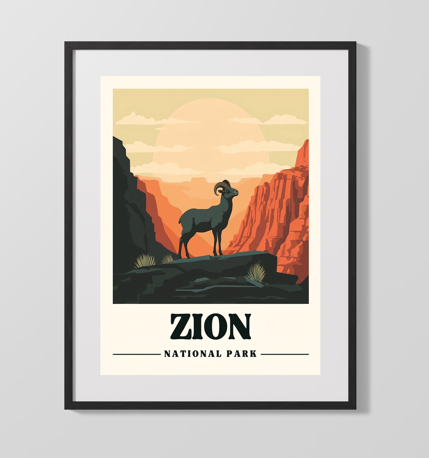 Zion Canyon Overlook National Parks Wall Art - 16x20 Gallery Frame