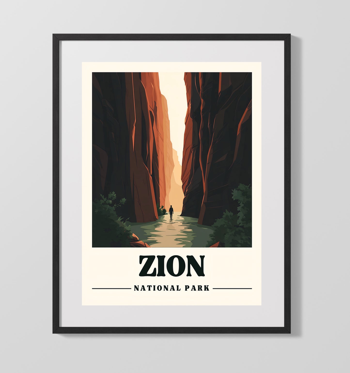 Zion The Narrows National Parks Wall Art - 16x20 Gallery Frame
