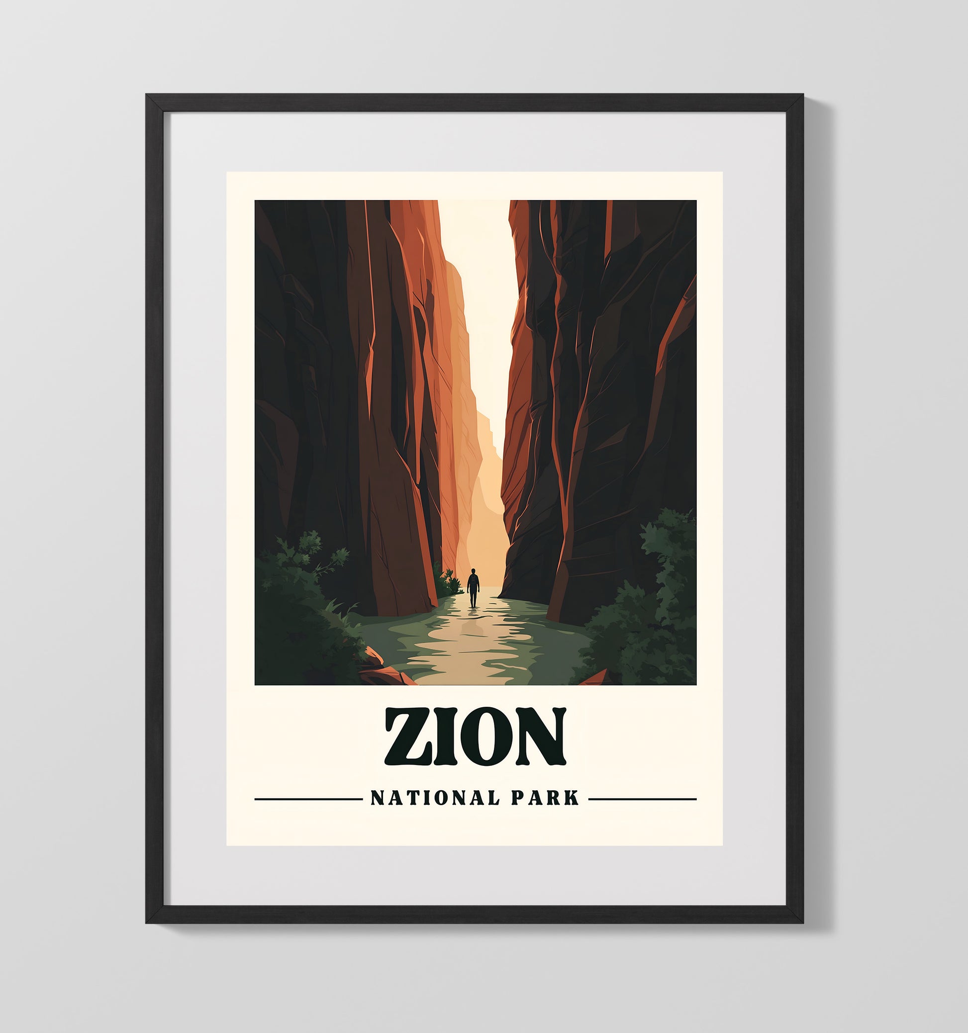 Zion The Narrows National Parks Wall Art - 16x20 Gallery Frame