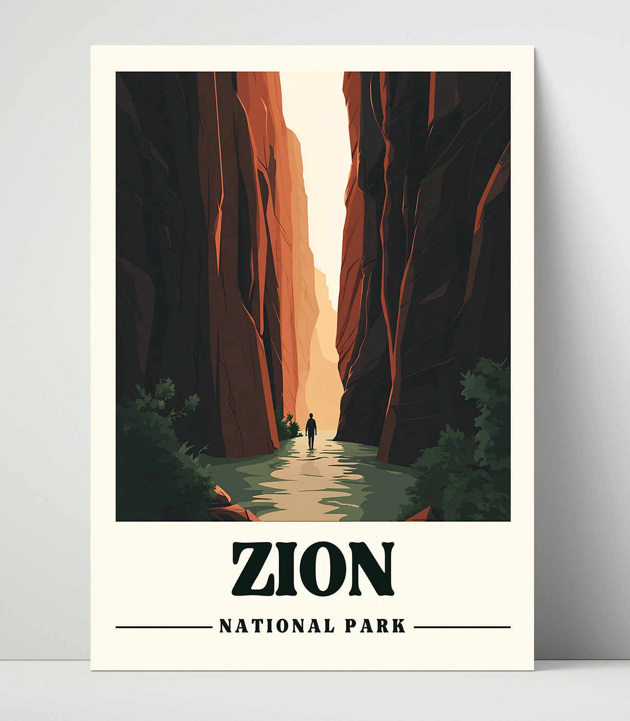 Zion The Narrows National Parks Wall Art - 16x20 Unframed Print