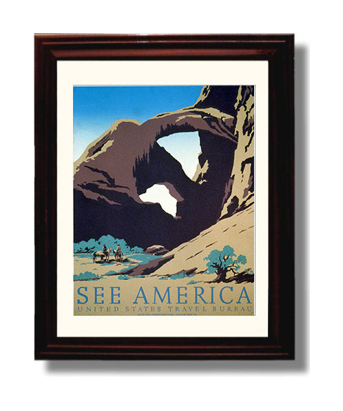 National Parks Poster - Arches - Window to the West National Parks Vintage Framed Prints Framed 8x10