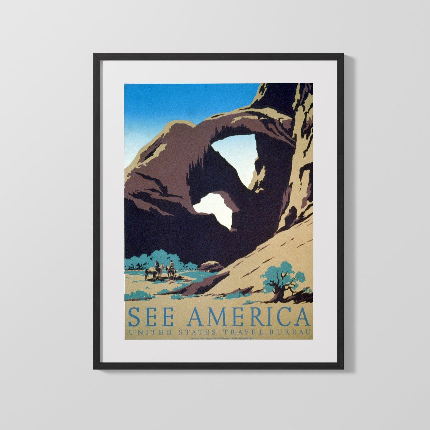 National Parks Poster - Arches - Window to the West National Parks Vintage Framed Prints Gallery Frame 16x20