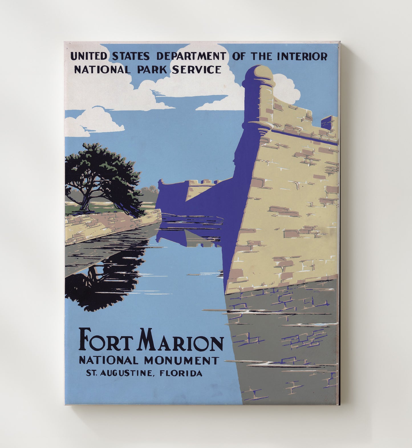 Fort Marion - Floridas Stone Sentinel National Parks Wall Art - 20x24 Canvas