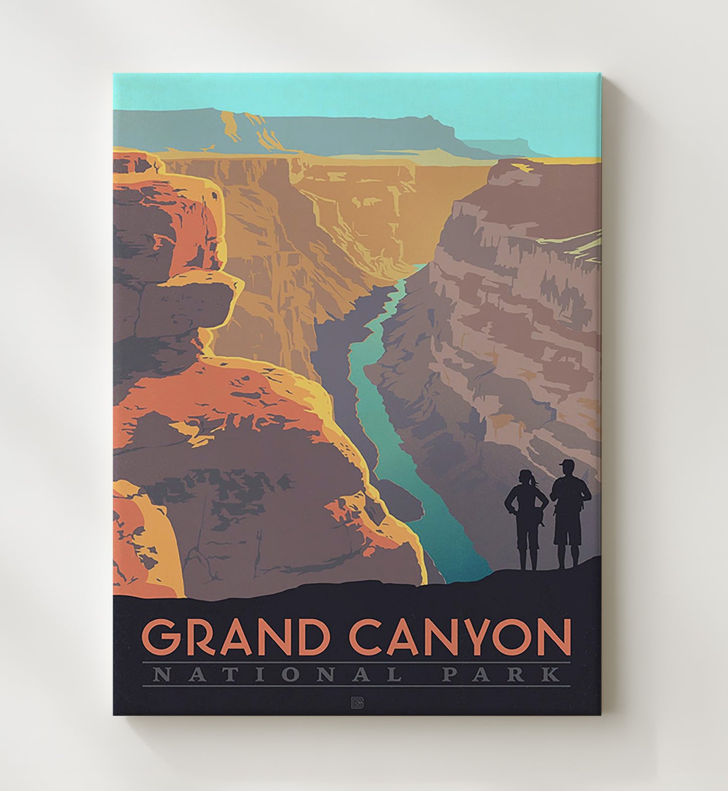 Grand Canyon - Sunset Silhouettes National Parks Wall Art - 20x24 Canvas