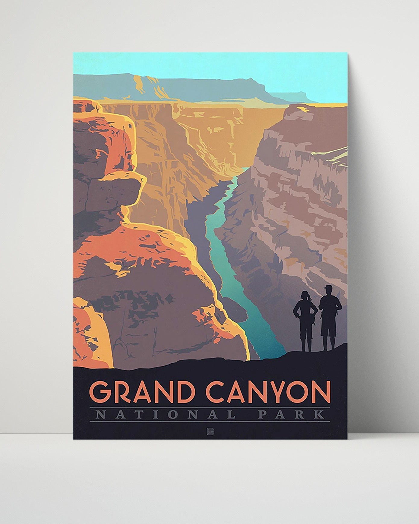 National Parks Poster - Grand Canyon - Sunset Silhouettes National Parks Vintage Framed Prints Poster 16x20