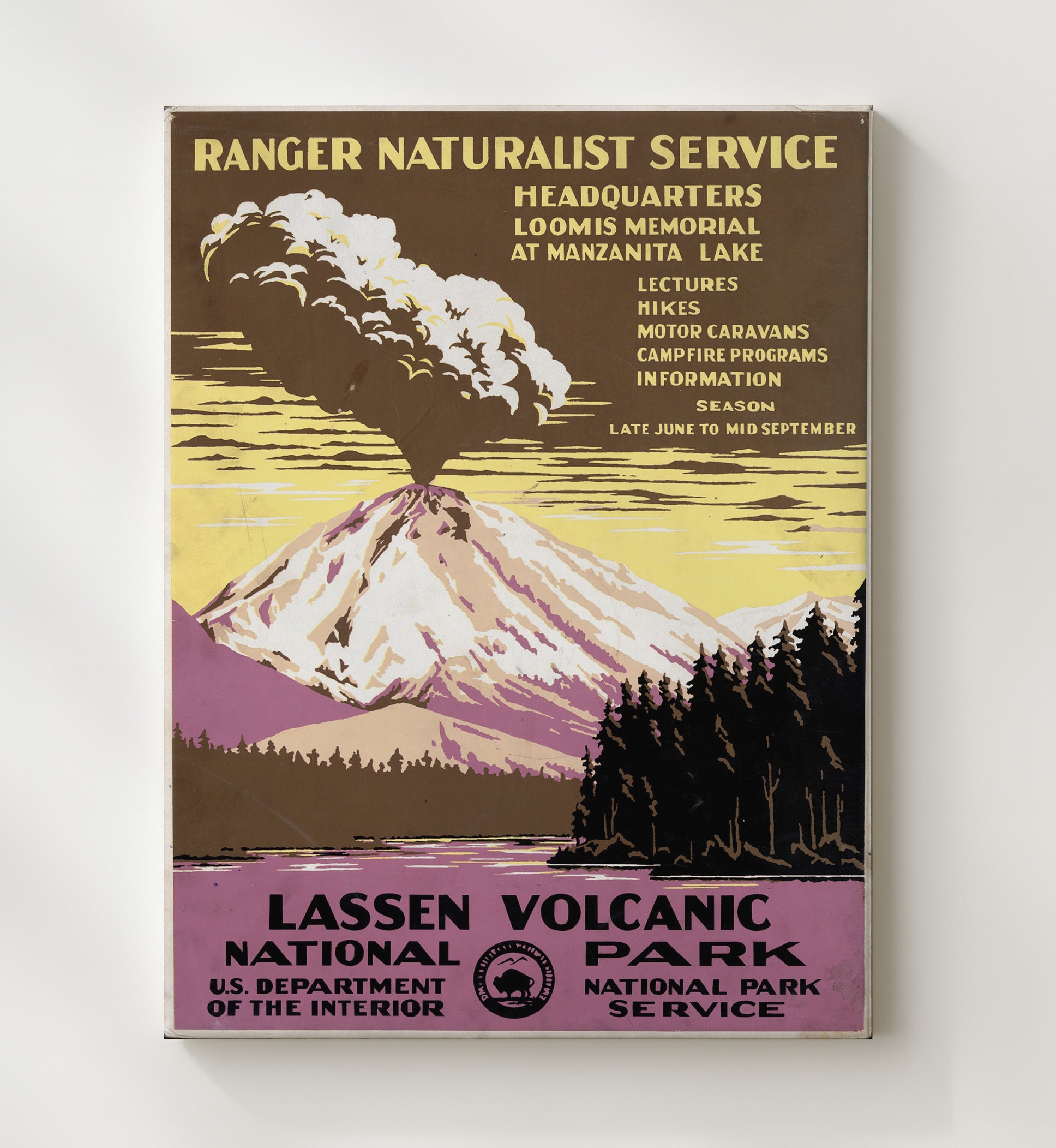 Lassen Volcanic - Fire and Smoke National Parks Wall Art - 20x24 Canvas