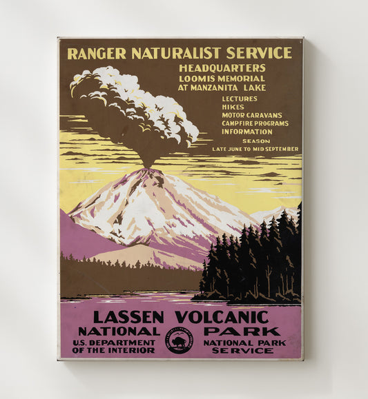 Lassen Volcanic - Fire and Smoke 8x10 Canvas national park wall art