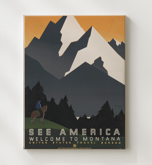 Montana - Big Sky Horizons 8x10 Canvas national park wall art