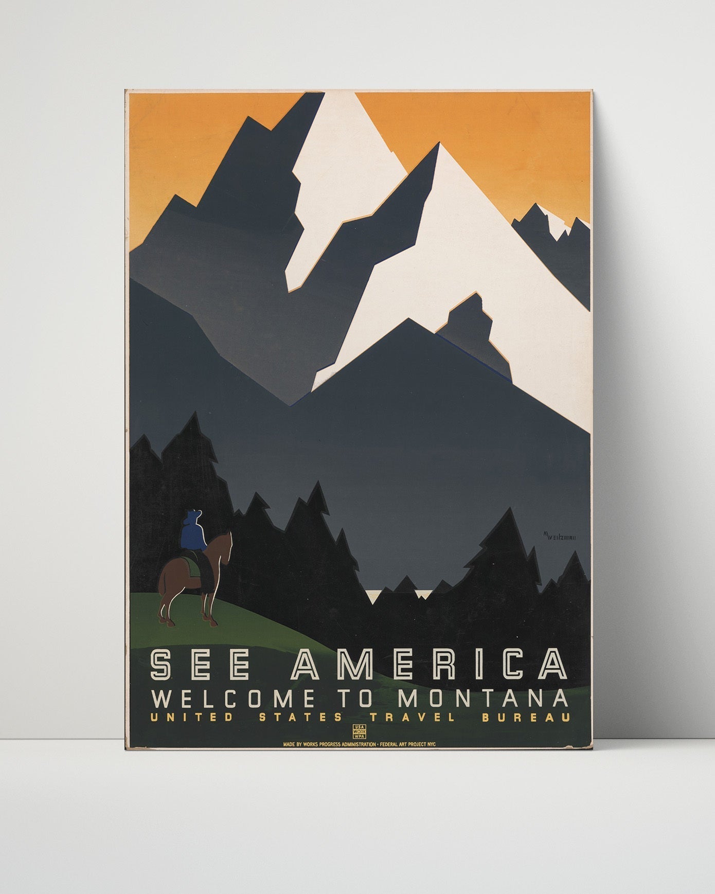 National Parks Poster - Montana - Big Sky Horizons National Parks Vintage Framed Prints Poster 16x20