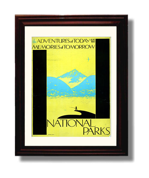 National Parks Poster - Scenic - Memories of Tomorrow National Parks Vintage Framed Prints Framed 8x10