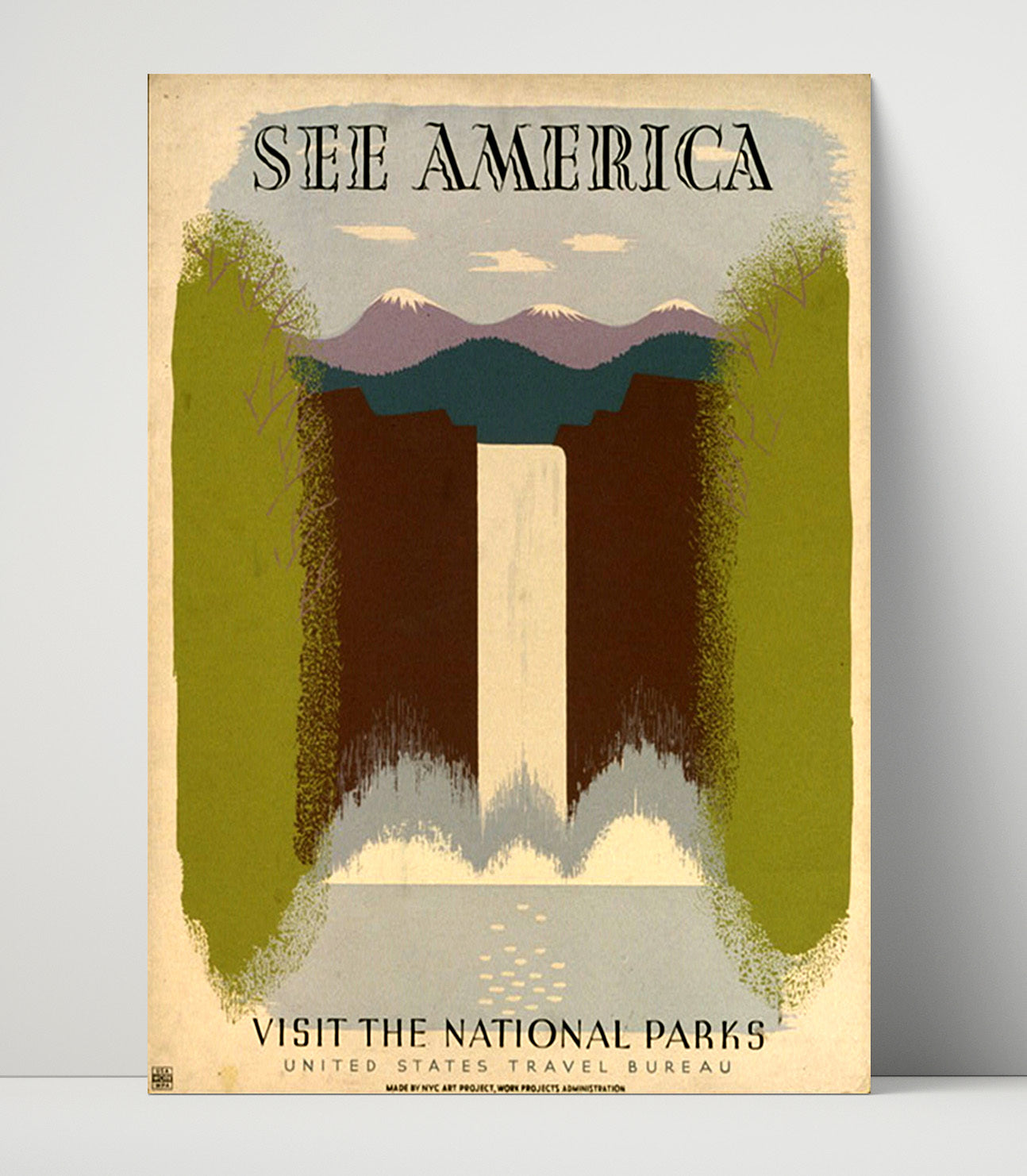 Waterfalls - Natures Curtain Call National Parks Wall Art - 16x20 Unframed Print