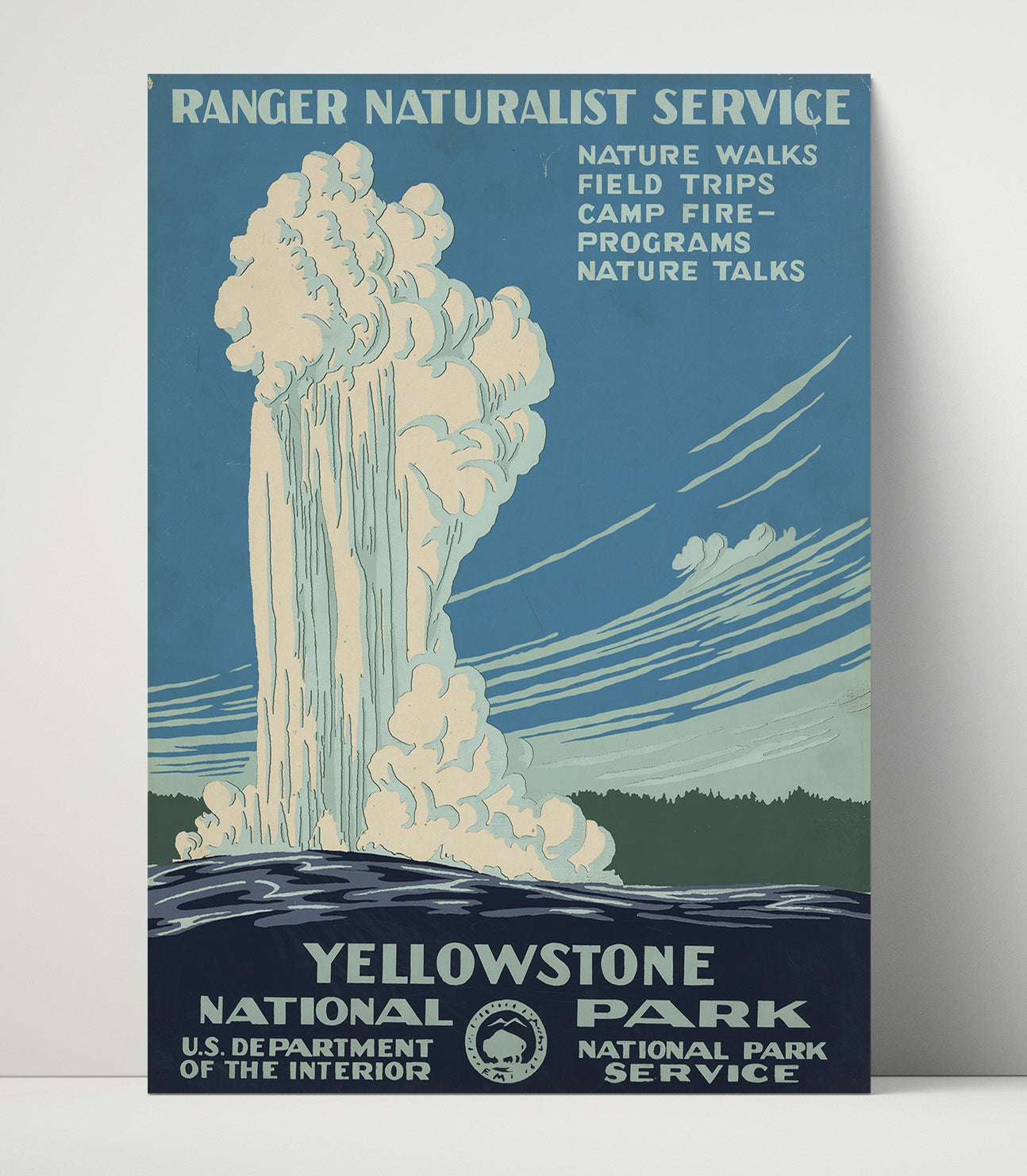 Yellowstone - Old Faithful in Action National Parks Wall Art - 16x20 Unframed Print