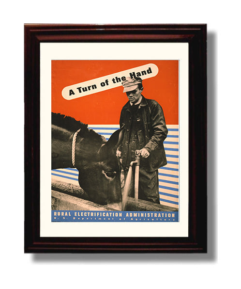 A Turn of the Hand - Easy Does It Vintage WPA Wall Art - 8x10 Beveled Frame