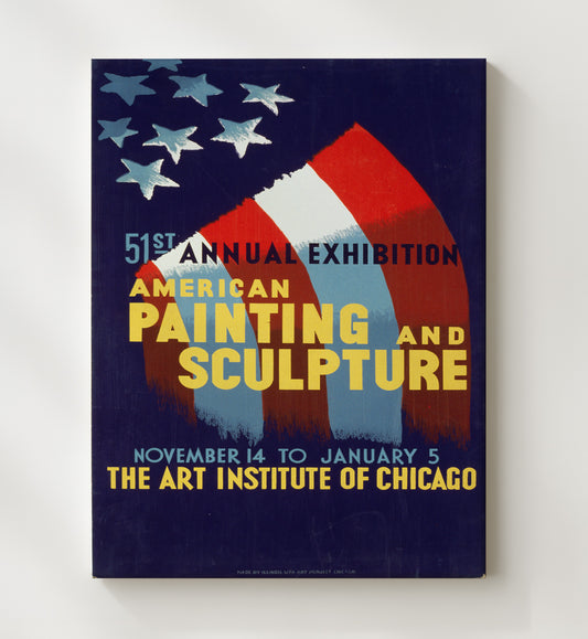 American Painting and Sculpture WPA poster wall art 8x10 Canvas