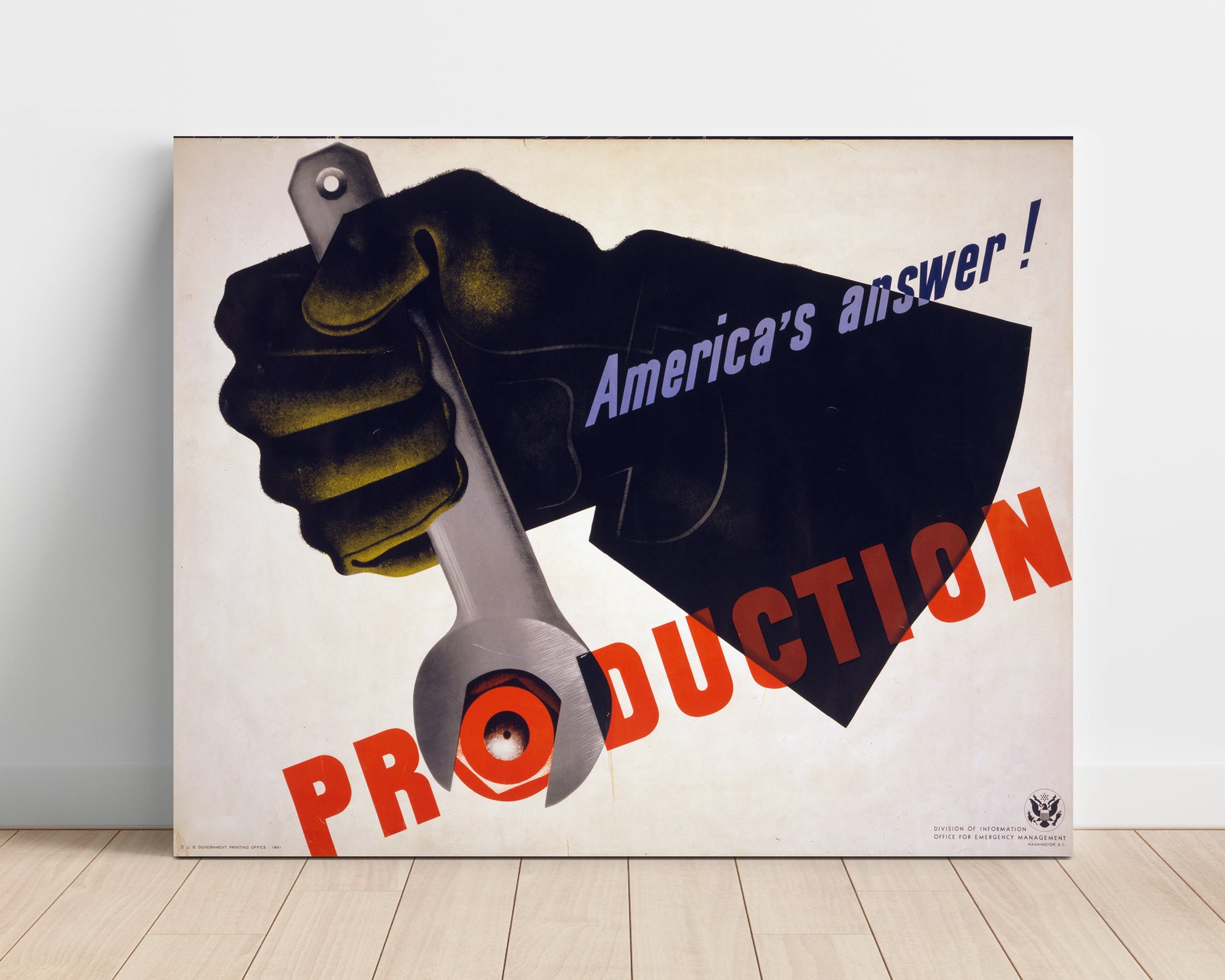 Americas Answer is Production Vintage WPA Wall Art - 16x20 Unframed Print