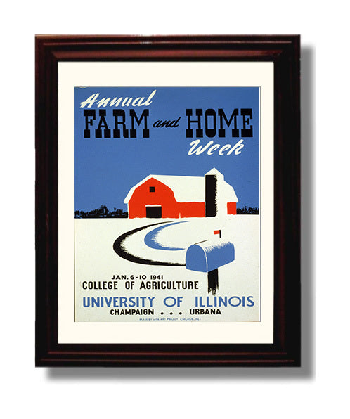 Annual Farm and Home Week Vintage WPA Wall Art - 8x10 Beveled Frame