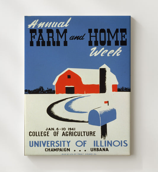 Annual Farm and Home Week WPA poster wall art 8x10 Canvas
