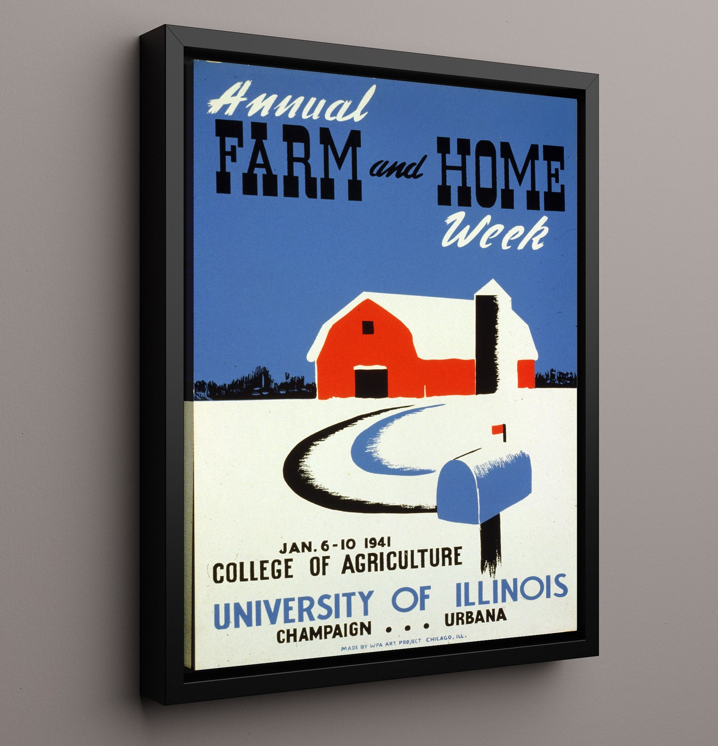 Annual Farm and Home Week Vintage WPA Wall Art - 16x20 Framed Canvas
