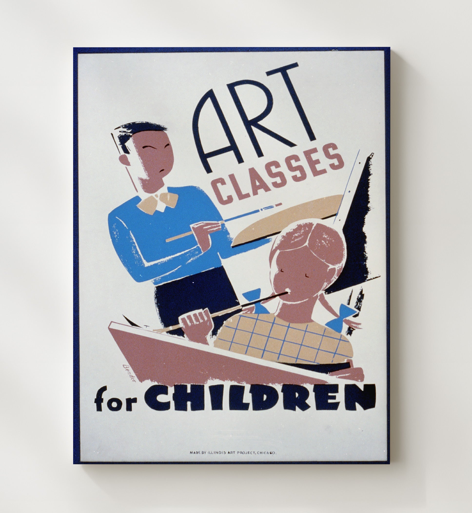 Art Classes for Children Vintage WPA Wall Art - 20x24 Canvas